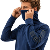 CAT ViralOff Mens Long Sleeve Gaiter Tee Face Covering Quick Dry - Detroit Blue