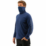 CAT ViralOff Mens Long Sleeve Gaiter Tee Face Covering Quick Dry - Detroit Blue