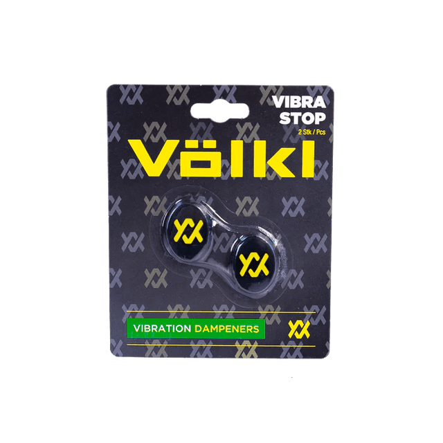 2x Volkl Vibra Stop Tennis Racquet Vibration Dampeners in Black/Yellow