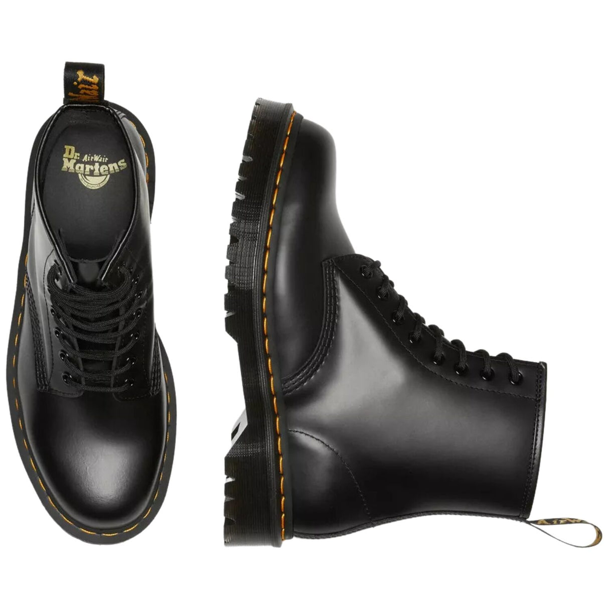 Dr. Martens 1460 Bex Smooth Leather Boots (8 Eye Platform Shoes) - Black