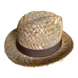 Mens Seagrass Straw Trilby Hat - Natural - XL