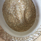 Mens Seagrass Straw Trilby Hat - Natural