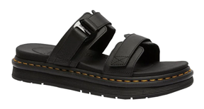 Dr. Martens Womens Chilton Slides (Leather Sandals w/ Adjustable Strap) - Black Hydro