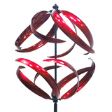 Garden 205cm Metal East Meets West Windmill Wind Spinner Outdoor Decor - Ruby Red