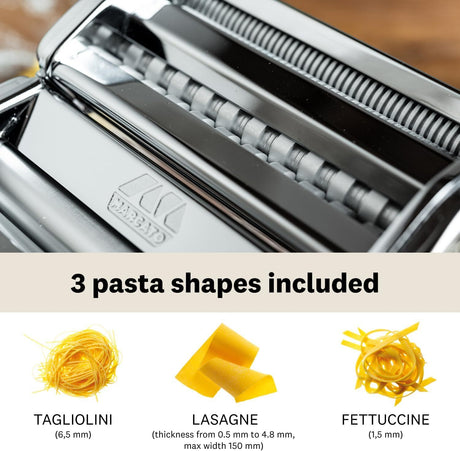 Marcato Atlas 150 Pasta Maker Machine Manual Pasta Roller Adjustable Dough Thickness - Silver