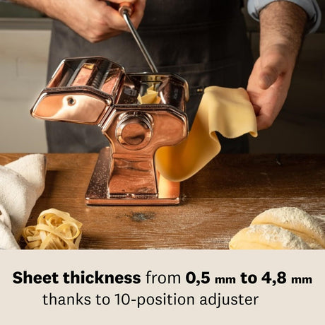 Marcato Atlas 150 Pasta Maker Machine Manual Pasta Roller Adjustable Dough Thickness - Silver