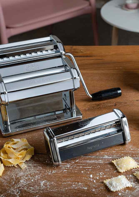 Marcato Atlas 150 Multipast Gift Set w/ 3 Roller Attachments + Pasta Machine - Silver