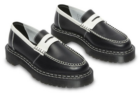 Dr. Martens Womens Penton Bex Leather Loafers - Black/White