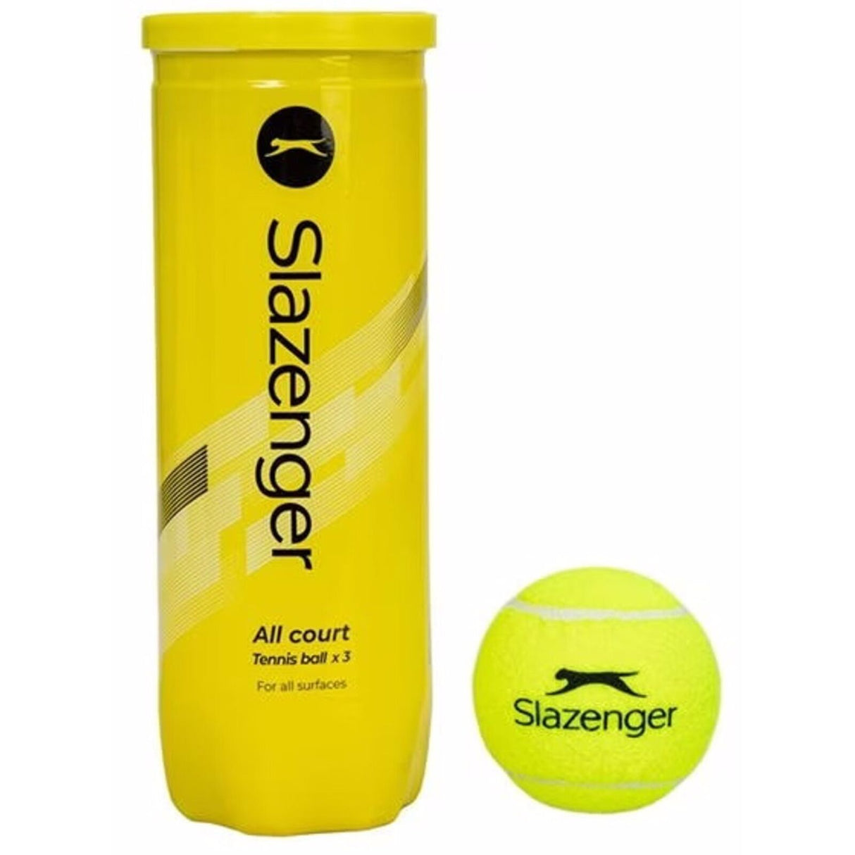 Slazenger Club All Court Tennis Balls 3-Ball Tube - Yellow
