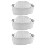 3x White Sailor/Marine Gob Hat Pack - Unisex Navy/Hens Night Captain (Halloween & Fancy Dress)