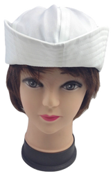 White Sailor/Marine Gob Hat - Unisex Navy/Hens Night Captain (Halloween & Fancy Dress)