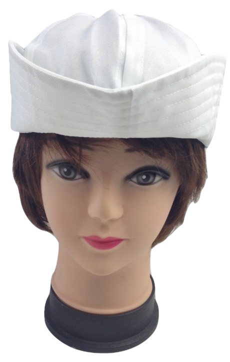 3x White Sailor/Marine Gob Hat Pack - Unisex Navy/Hens Night Captain (Halloween & Fancy Dress)