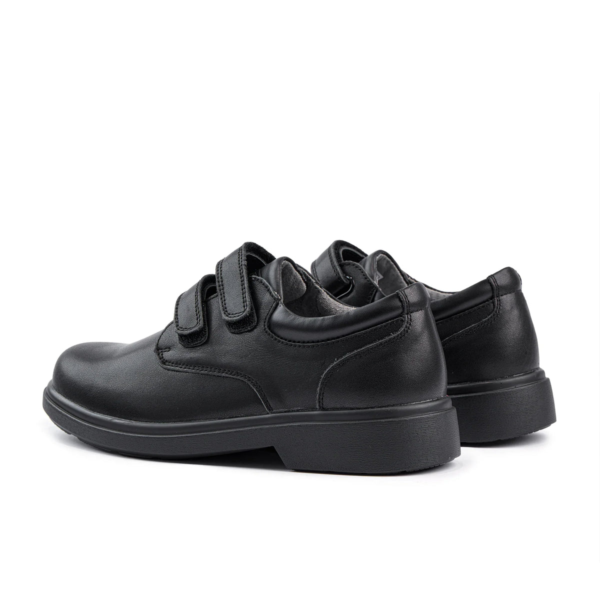 Sfida Class Junior Kids Leather V Strap School Shoes - Black (Boys/Girls)