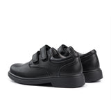 Sfida Class Junior Kids Leather V Strap School Shoes - Black (Boys/Girls)