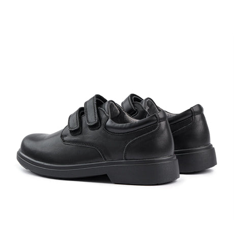 Sfida Class Junior Kids Leather V Strap School Shoes - Black (Boys/Girls)