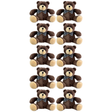 10x Bocchetta 12cm Mini Teddy Bear Plush Toy Bulk Pack - Dark Brown (Stuffed Animal Souvenir Keyring Gift)