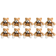10x Bocchetta 12cm Mini Teddy Bear Plush Toy Bulk Pack - Light Brown (Stuffed Animal Souvenir Keyring Gift)