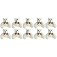 10x Bocchetta 12cm Mini Teddy Bear Plush Toy Bulk Pack - Cream (Stuffed Animal Souvenir Keyring Gift)