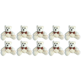 10x Bocchetta 12cm Mini Teddy Bear Plush Toy Bulk Pack - Cream (Stuffed Animal Souvenir Keyring Gift)