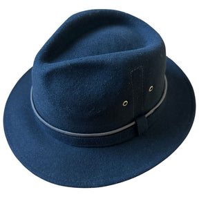 Avenel Mens Wool Felt Cotton Trilby Hat - Black (Canvas Piping)