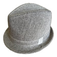 Mens Herringbone Stingy Brim Trilby Hat - Grey - L/XL