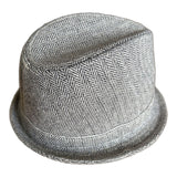 Mens Herringbone Stingy Brim Trilby Hat - Grey