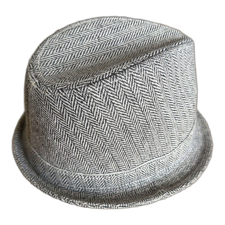 Mens Herringbone Stingy Brim Trilby Hat - Grey