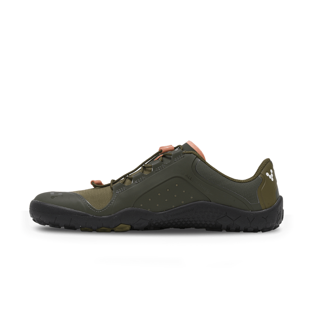 Vivobarefoot Womens Primus Trail III All Weather FG Barefoot Shoes - Dark Olive (Trail Runners)