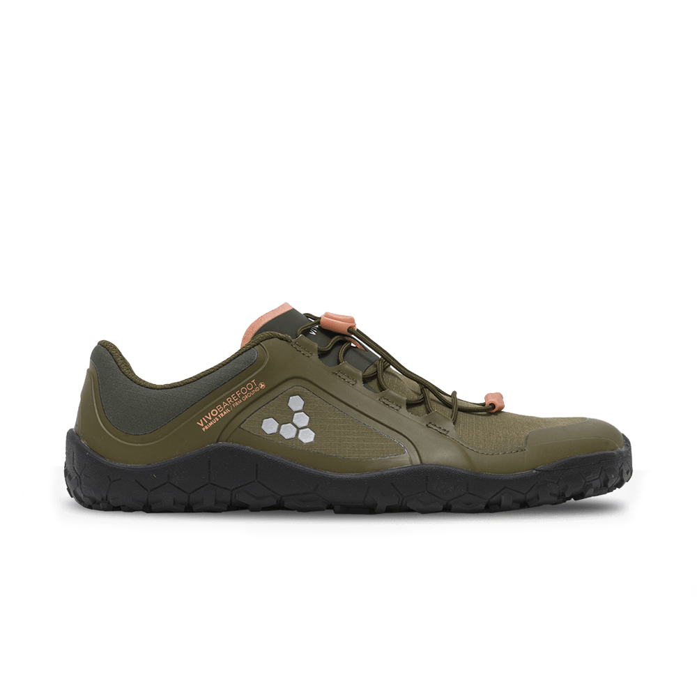 Vivobarefoot Womens Primus Trail III All Weather FG Barefoot Shoes - Dark Olive (Trail Runners)