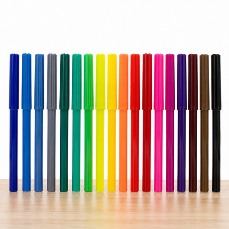 18x Fibre-Tip Colour Markers for Drawing & Colouring in Assorted Colours