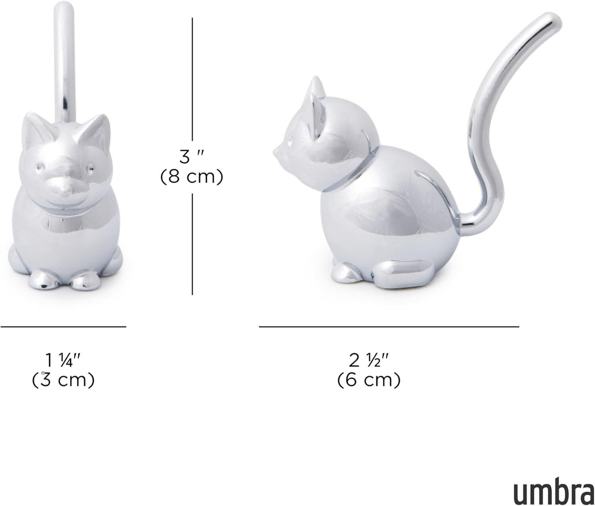 Umbra Zoola Cat Chrome Ring Holder (Jewellery Holder)