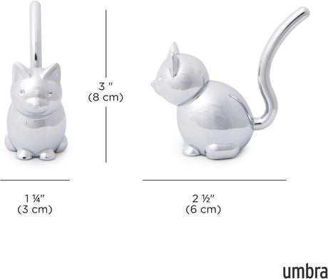 Umbra Zoola Cat Chrome Ring Holder (Jewellery Holder)