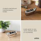 Umbra Dachsie Dog Chrome Ring Holder - Dachshund Jewellery Holder (14x4x6cm)