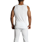 2pcs Mens Merino Wool Blend Thermal Singlet Top & Pants - Beige (Base Layer Underwear)