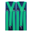 2x Mens Suspenders Braces Adjustable Strong Clip On Elastic Formal Wedding Slim - Green