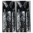 2x Mens Suspenders Braces Adjustable Strong Clip On Elastic Formal Wedding Slim - Silver (Sequin)