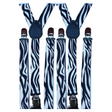 2x Mens Suspenders Braces Adjustable Strong Clip On Elastic Formal Wedding Slim - Zebra