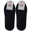 2 Pairs No Show Cotton Socks - Black (Non Slip Low Cut Invisible Footlet Socks)