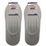 2 Pairs No Show Cotton Socks - White (Non Slip Low Cut Invisible Footlet Socks)