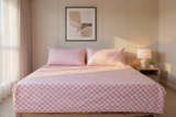 Blush Medallion Pure Cotton Fitted Bed Sheet + Pillowcase Set