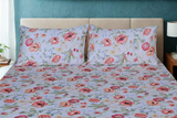Floral Reverie Pure Cotton Fitted Bed Sheet + Pillowcase Set