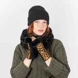 Dents Womens Ribbed Knit Wool Blend Beanie w/ Marl Yarn - Black