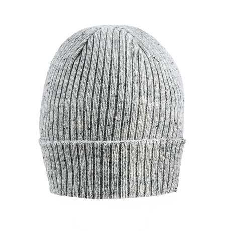 Dents Womens Ribbed Knit Wool Blend Beanie w/ Marl Yarn - Dove Grey