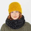 Dents Womens Ribbed Knit Wool Blend Beanie w/ Marl Yarn - Ochre Yellow