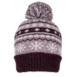 Dents Womens Jacquard Wool Blend Beanie Hat w/ Pom Pom - Lilac
