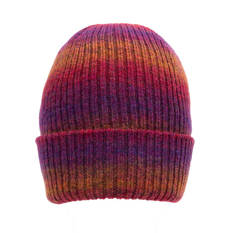 Dents Womens Ribbed Knit Beanie Hat - Fuchsia (Ombre Pattern)