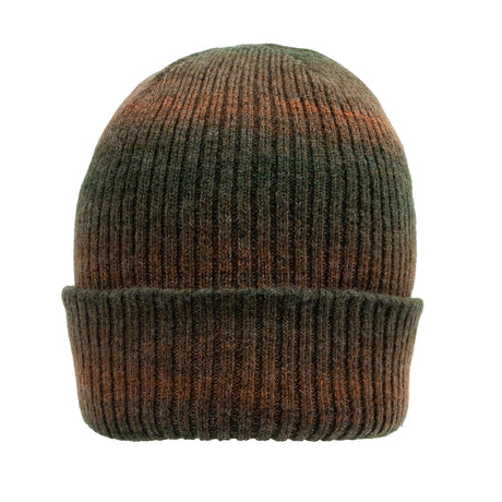 Dents Womens Ribbed Knit Beanie Hat - Moss (Ombre Pattern)