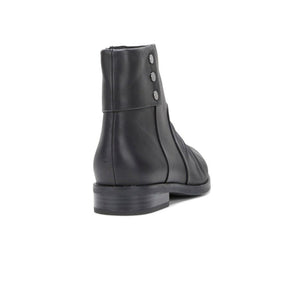 Hush Puppies Hayworth Womens Leather Ankle Boots - Black (Zip Heels)