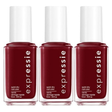 3x Essie 10ml Quick Dry Nail Polish Pack - 290 Not So Low-Key (Fast-Drying Purple)
