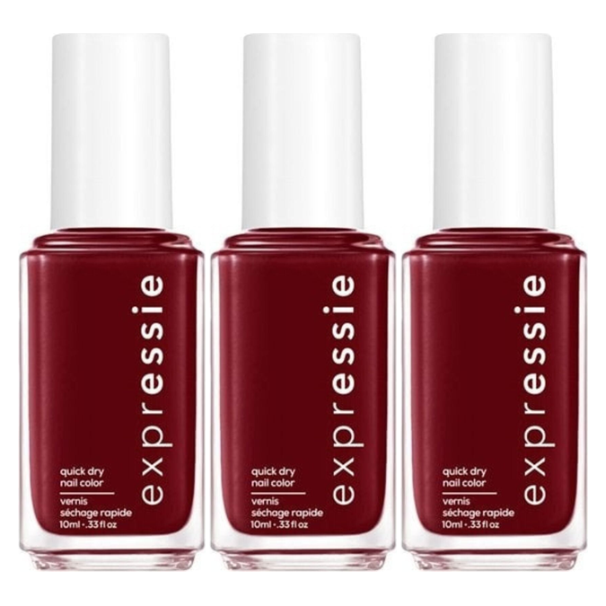 3x Essie 10ml Quick Dry Nail Polish Pack - 290 Not So Low-Key (Fast-Drying Purple)